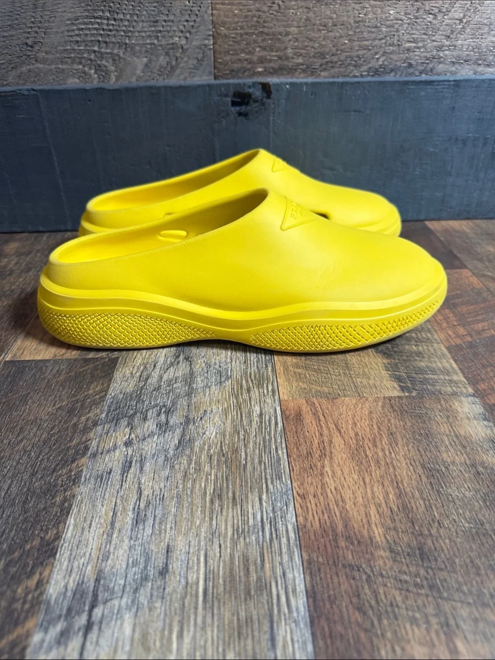 ✨ Prada Yellow Foam Rubber Mules Clogs Sabots Size 41 (US Men's 8 / Women's 10)